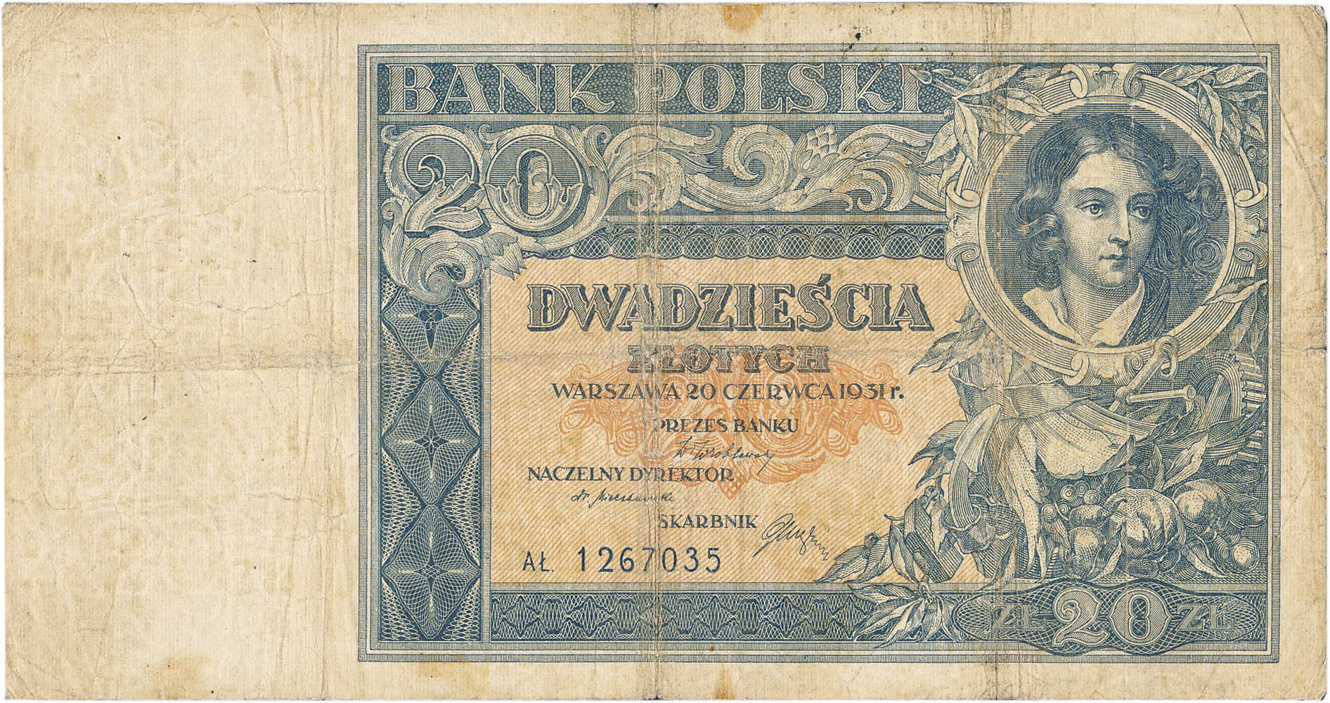 20 złotych 1931 seria AŁ archiwum niemczyk pl